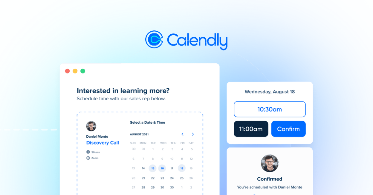 Tapform Calendly integration showing Calendly scheduling software.