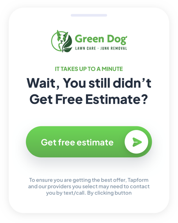 Tapform reminder popup UI element for roofing company